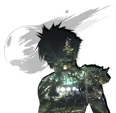 cloud with a body of midgar