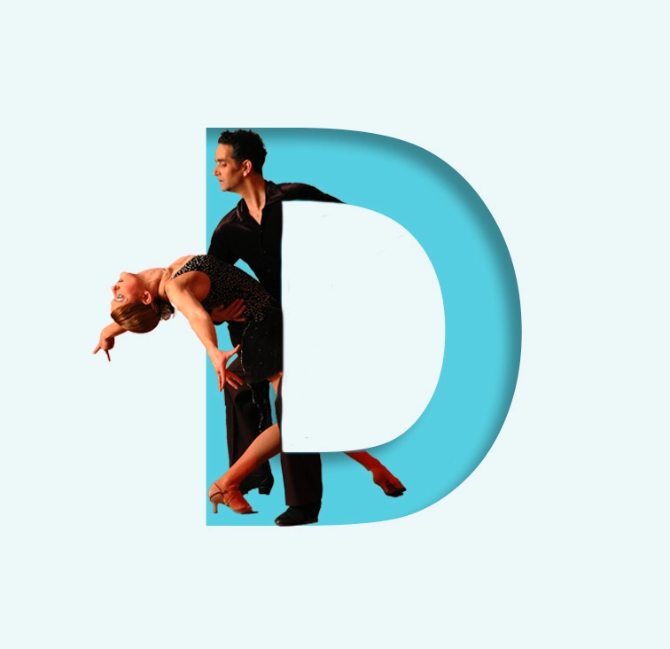 dancer in the letter D